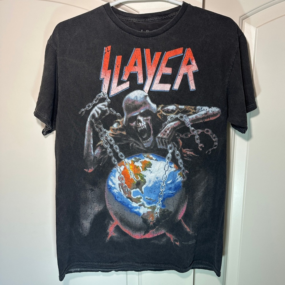 Slayer North American Intourvention T-Shirt Mens Small Band‎ Tee Vintage Style